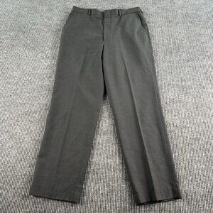 Vintage Lands End Pants Men 34x31 Gray Wool Premium USA Classic Flat Front Dress